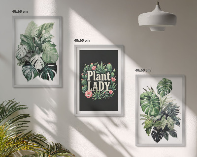 Three-piece wall art piece Tropical plants Plant Lady