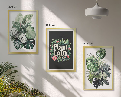 Three-piece wall art piece Tropical plants Plant Lady