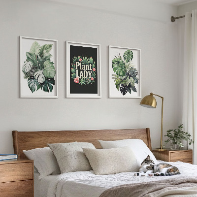 Three-piece wall art piece Tropical plants Plant Lady