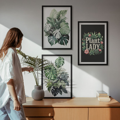Three-piece wall art piece Tropical plants Plant Lady