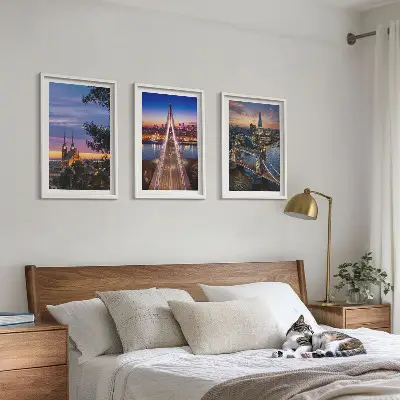 Wall art set Views of bridges and sunsets
