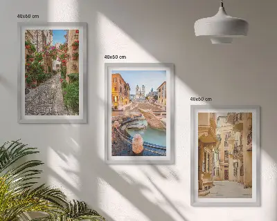 Wall art set The charming streets of the fountain