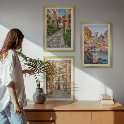 Wall art set The charming streets of the fountain