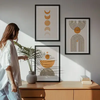 Boho minimalist wall art set decorative wall hanging prints