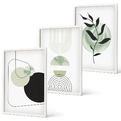 Abstract plant shapes wall art set 