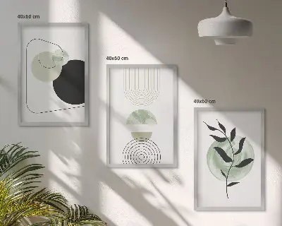 Wall art set Abstract plant shapes