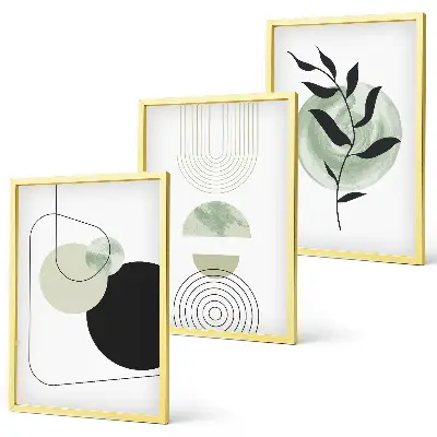 Abstract plant shapes wall art set 