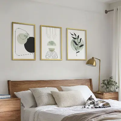 Abstract plant shapes wall art set 