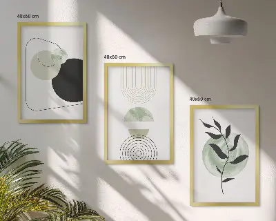 Wall art set Abstract plant shapes