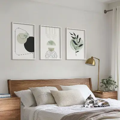 Abstract plant shapes wall art set 