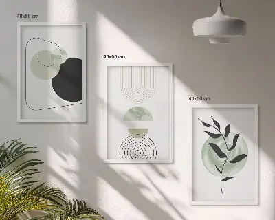 Abstract plant shapes wall art set 