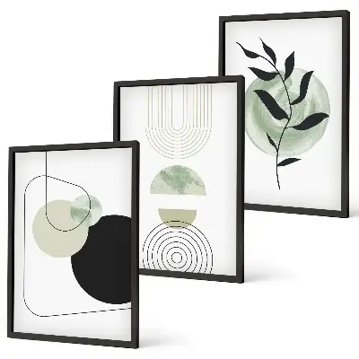 Abstract plant shapes wall art set 