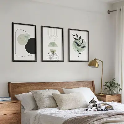 Abstract plant shapes wall art set 