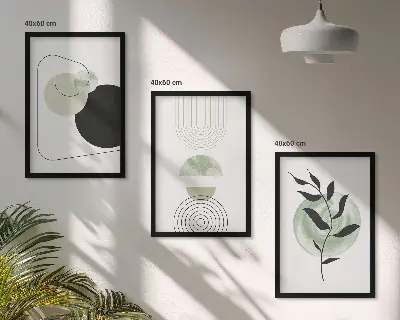 Abstract plant shapes wall art set 