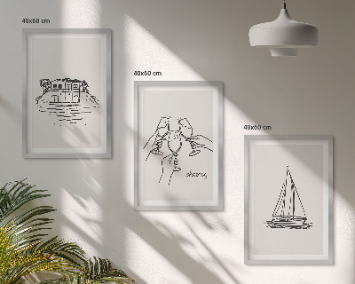Wall art set Waterfront home sailboat toast