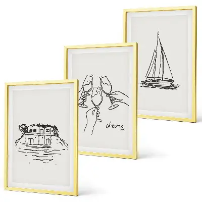 Wall art set waterfront sailboat decor