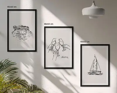 Wall art set waterfront sailboat decor