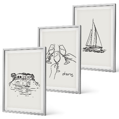 Wall art set Waterfront home sailboat toast