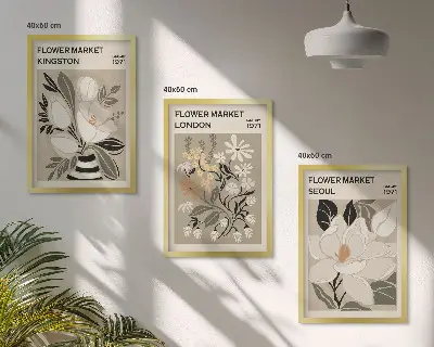 Retro Flowers from Cities Around the World wall art set