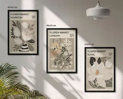 Retro Flowers from Cities Around the World wall art set