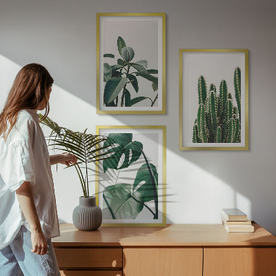 Three-piece wall art piece Tropical aesthetic plants