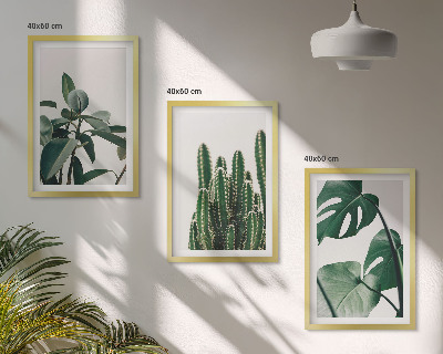 Three-piece wall art piece Tropical aesthetic plants