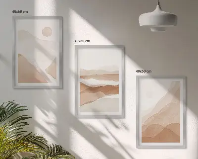 Abstract brown landscape wall art set set of abstract brown landscape prints