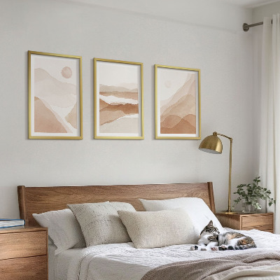 Wall art set Abstract brown landscapes