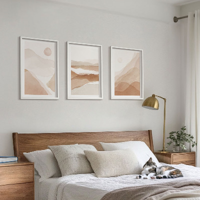 Wall art set Abstract brown landscapes
