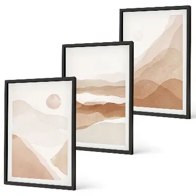 Abstract brown landscape wall art set set of abstract brown landscape prints