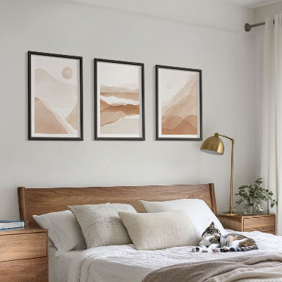 Wall art set Abstract brown landscapes