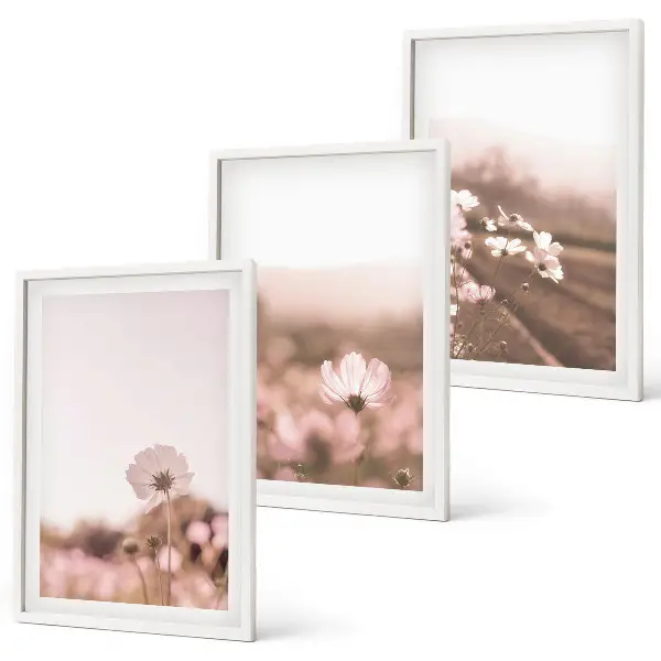Wildflower meadow landscape wall art three-piece set