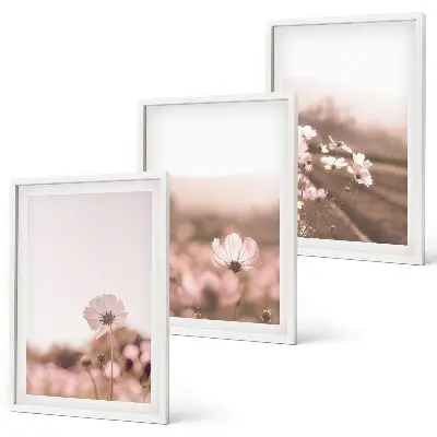 Wildflower meadow landscape wall art three-piece set