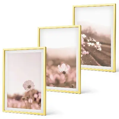 Wildflower meadow landscape wall art three-piece set