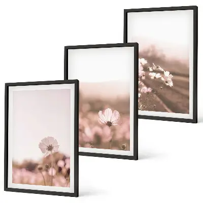 Wildflower meadow landscape wall art three-piece set