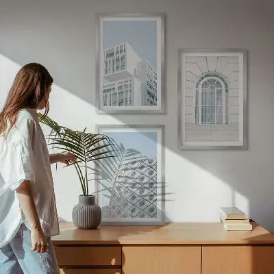 Wall art set Modern architecture geometry