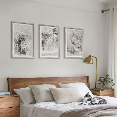 Wall art set Gray wood grain patterns