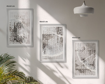 Wall art set Gray wood grain patterns