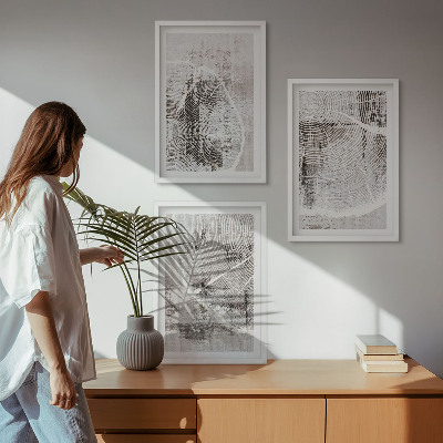 Wall art set Gray wood grain patterns