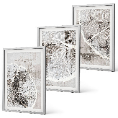 Wall art set Gray wood grain patterns