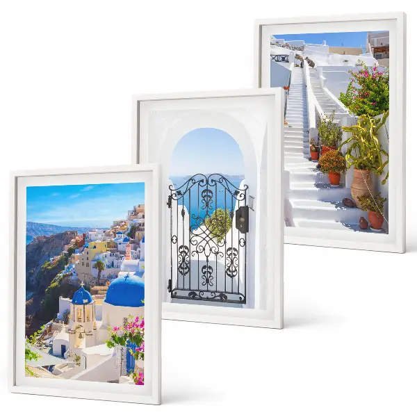 Santorini architecture wall art set oia village view