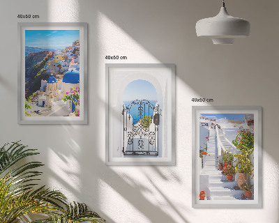Wall art set Santorini architecture Oia