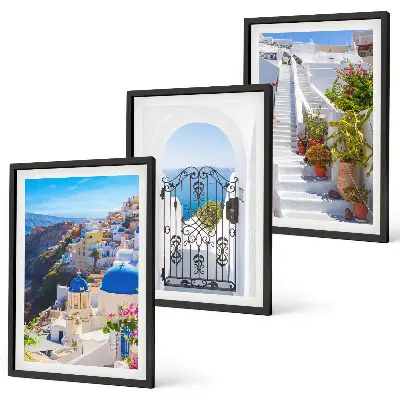 Santorini architecture wall art set oia village view