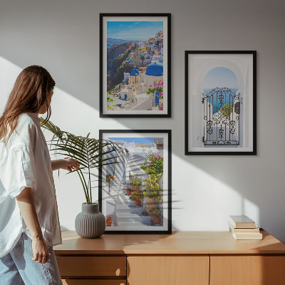 Wall art set Santorini architecture Oia