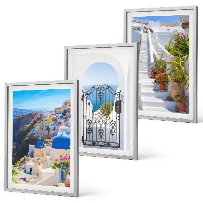 Santorini architecture wall art set oia village view