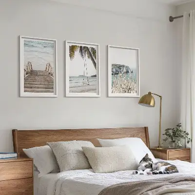 Beach wooden stairs swing wall art set 