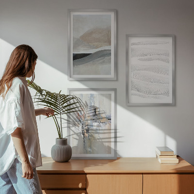 Three-piece wall art piece Abstract earth patterns