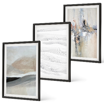 Three-piece wall art piece Abstract earth patterns