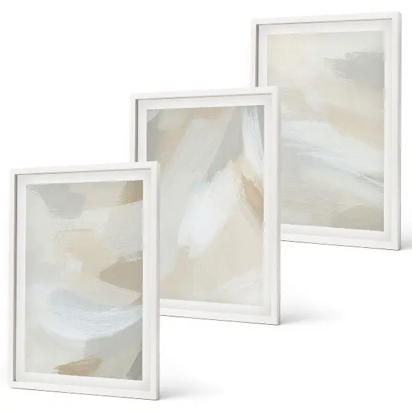 Wall art set with an abstract brush background design