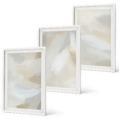 Wall art set with an abstract brush background design
